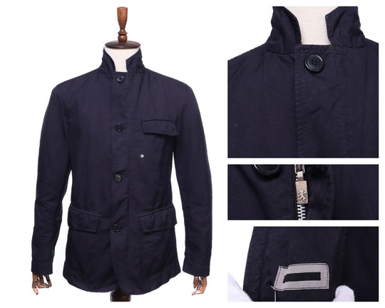 Men's L.B.M. 1911 Navy Microfibre Multipocket Buttoned Jacket Size 48 IT / 38 UK