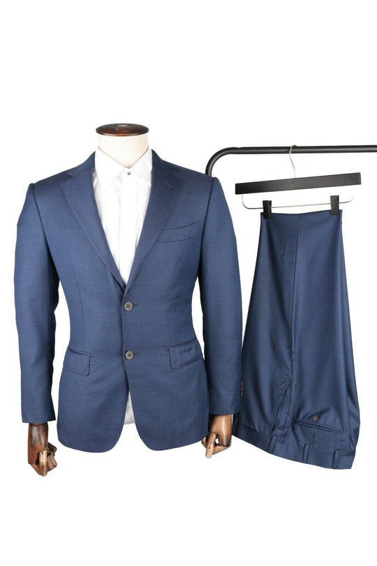 Men's SUITSUPPLY Blue Wool Super 110's 2 Piece Suit Size 46