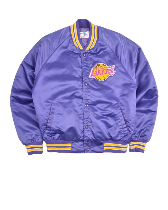 Vintage USA Chalk Line Jacket Los Angeles LAKERS Nylon Mens Bomber Size ~ S