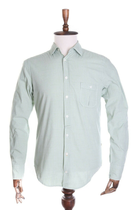 HUGO BOSS ORANGE Olive Gingham 100% Cotton LS Shirt Size S