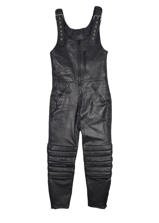 ECHTES LEDER Motorcycle Overalls Black Leather Suit Women's Size ~M