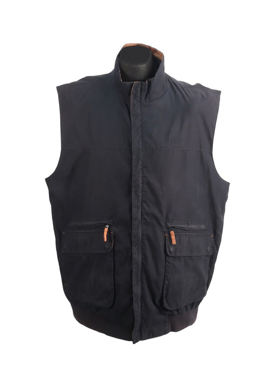 PAUL SHARK Waistcoat Navy Blue Men's Multipocket Vest Size 3XL