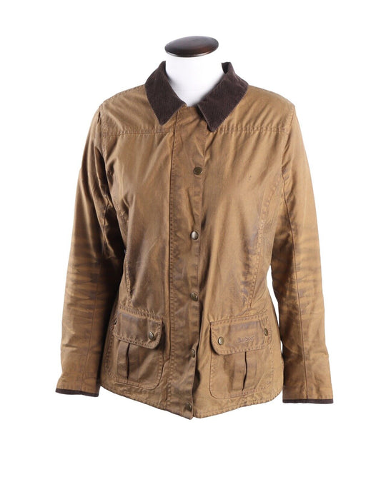 Women's BARBOUR  Brown Sharped Wax Utility Jacket Size UK 12 US 8