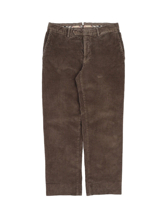 BURBERRY Pants Olive Green Corduroy Cotton Men's Trousers  Size 46 IT