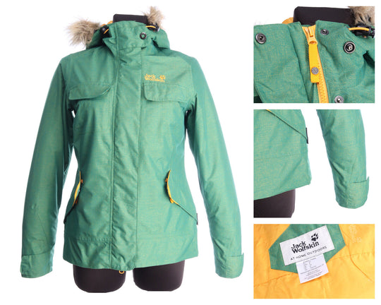 JACK WOLFSKIN Green Texapore Microguard Hooded Outdoor Jacket Size XS
