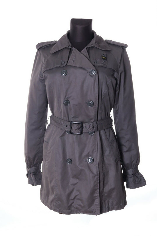 Women's BLAUER Grey Cotton Belted Trench Coat Size M