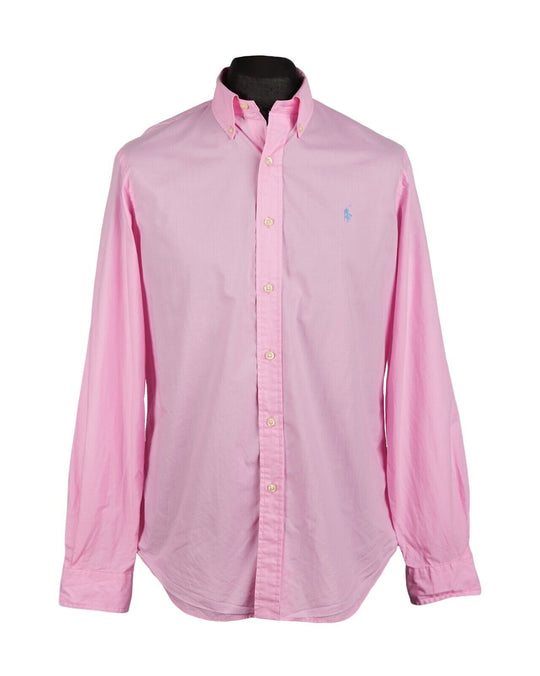 RALPH LAUREN Shirt Pink Cotton Mens Button Down Top Medium