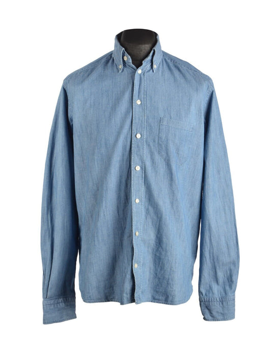 Men's ETON Blue Denim Cotton Contemporary Shirt Size 39 / M