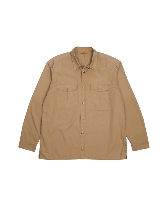 FJALLRAVEN Greenland Snap Shirt Khaki Brown Cotton Mens Size 3XL