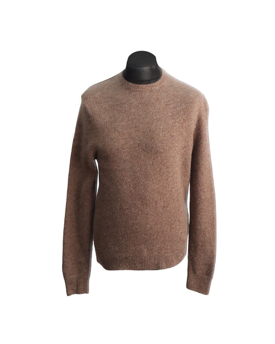 BROOKS BROTHERS Pullover Brown Crew Neck Merino Wool Men's Jumper Size M