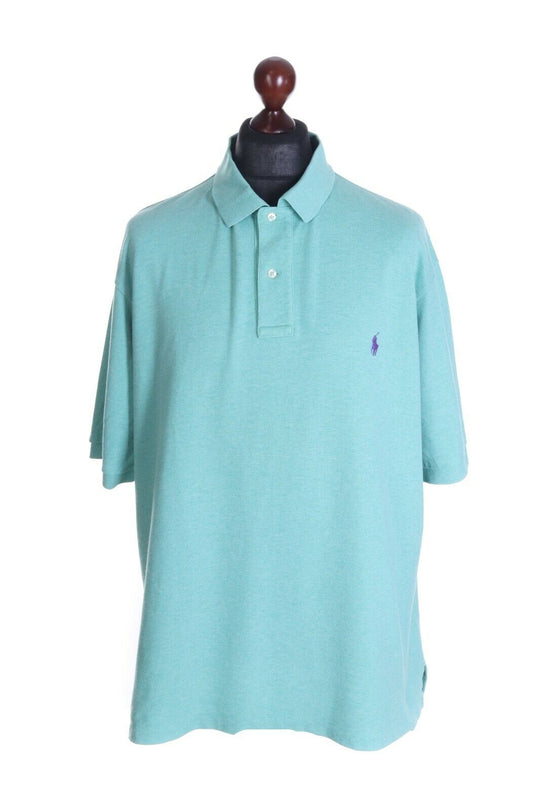 Men's Polo RALPH LAUREN Mint 100% Pique Cotton Short Sleeve Polo Shirt Size 1G
