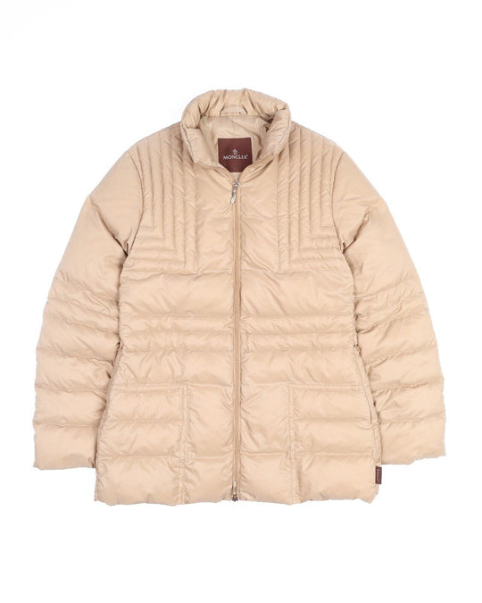 Vintage MONCLER Puffer Coat Beige Women's Down Jacket Size 3 / M