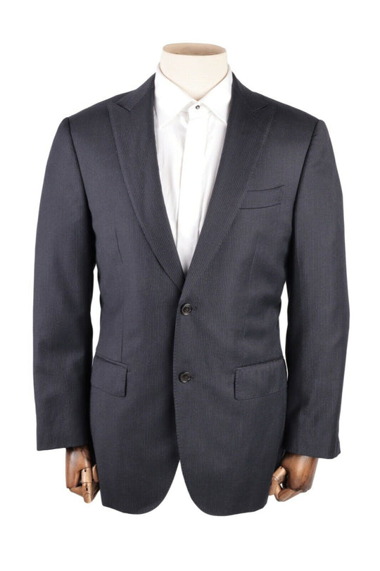Men's SUITSUPPLY Grey Striped Peak Lapel Wool Blazer Jacket Size UK 38 IT 48