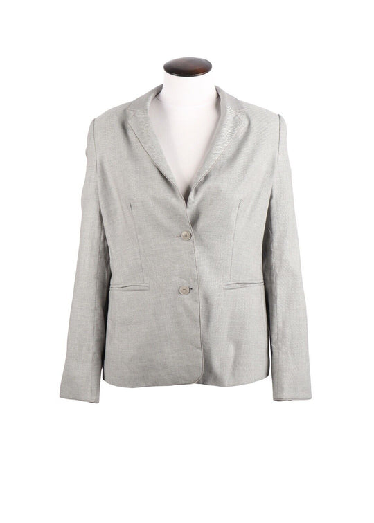 MAX MARA Blazer Gray Wool Silk Women's Jacket Size 44 IT