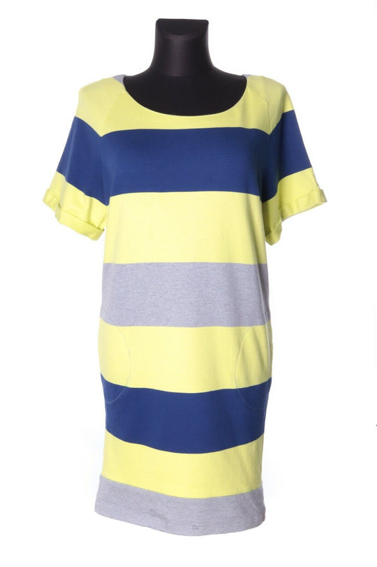 MSGM Multicolor Striped 100% Cotton Long T-Shirt Dress Size 40