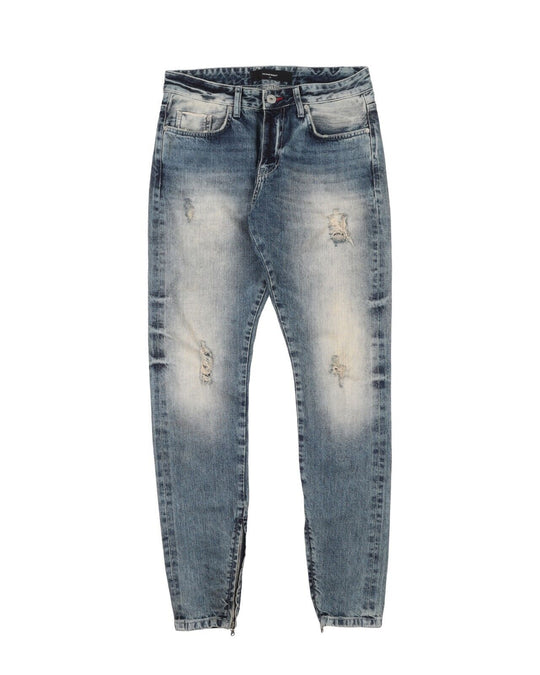 REPRESENT Selvage Denim Blue Faded Cotton Mens Distressed Jeans Size 30
