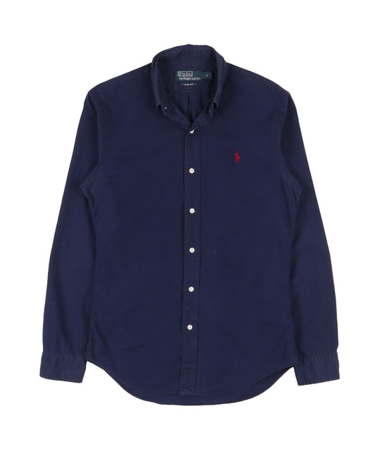 POLO RALPH LAUREN Shirt Navy Cotton Men's Button Up Size S