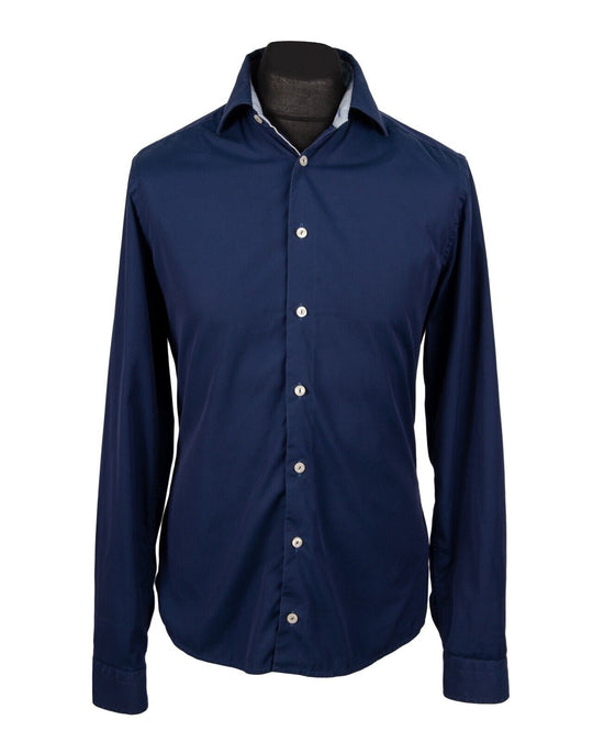 ETON Dress Shirt Navy Cotton Men's Super Slim Size 39 / 15.5