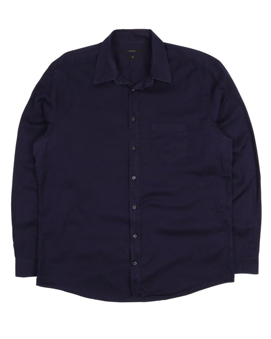 Men's GUCCI By TOM FORD Era Navy Blue Cotton Tie Shirt Size 17 / 43