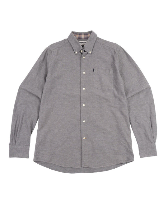 BARBOUR Stapleton Oxford Shirt Grey Cotton Men's Tailored Fit Size S US