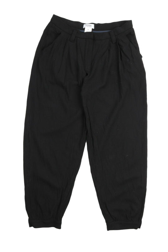 Women's SONIA RYKIEL Vtg Black Wool Blend Pleated Wide Pants Size 38