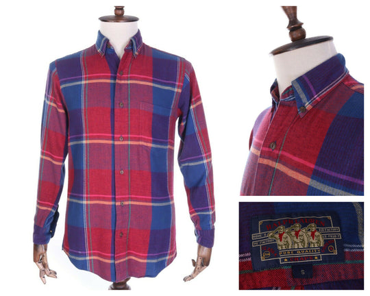 Men's CHAPS RALPH LAUREN USA Multicolored Check Cotton LS Shirt Size s