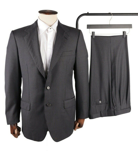 Men's BRIONI Parigi Super 150's Grey Wool 2 Piece Pinstripe Suit Size 40 R / 50