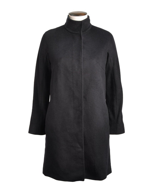 MAX MARA Coat Navy Blue Wool Collared Womens Button Front Jacket Size 38 IT
