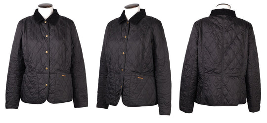 Women's BARBOUR Black Summer Liddesdale Quilted Jacket Size UK 16 US 12