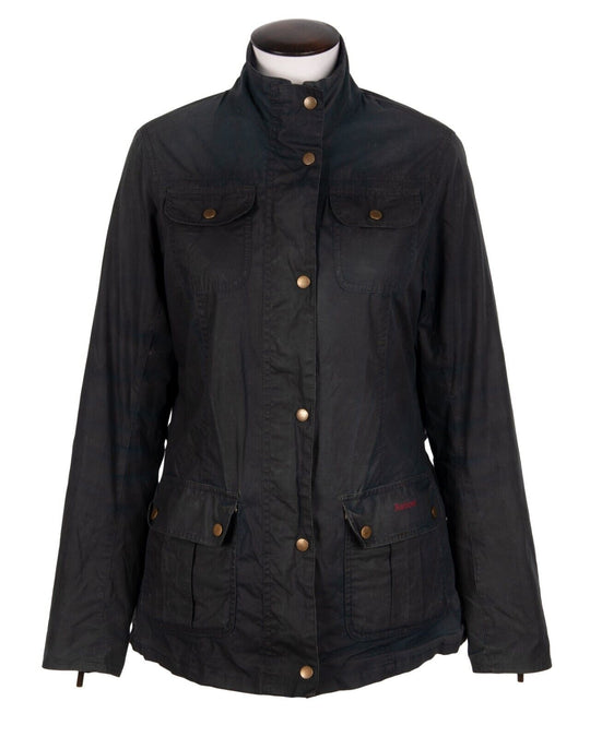 BARBOUR Emma Wax Jacket Navy Women's Size 16 UK / 12 US / 42 EUR