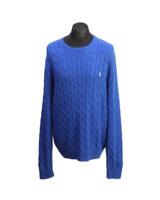 Polo RALPH LAUREN Blue Cotton Cable Knit Men's Jumper Size XL