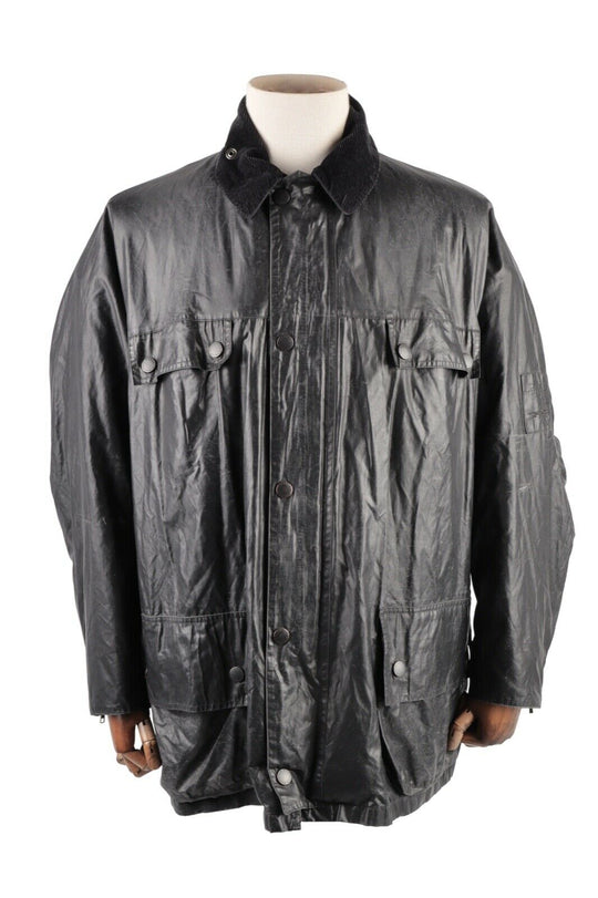 Men's Vintage BARBOUR Boatman Black Cotton Tercel Parka Jacket Size XL