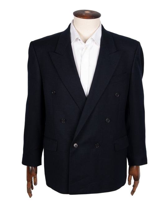 YVES SAINT LAUREN Blazer Double Breasted Navy Blue Wool Men's Jacket Size S52