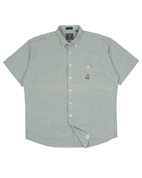 Men's CHAPS RALPH LAUREN Green Oxford Short Sleeve Shirt Size L