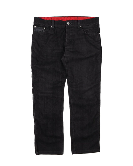 BILLIONAIRE Pants Black Check Cotton Luxury Mens Trousers Size 54