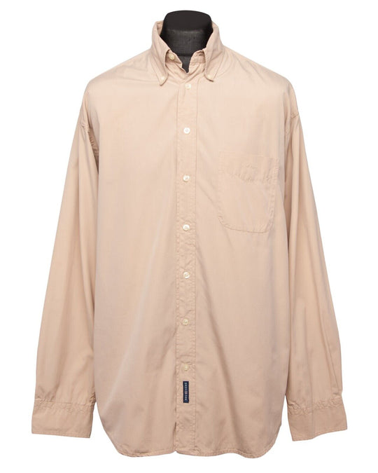 GANT Shirt Park Avenue Poplin Beige Cotton Men's Button Down Size L