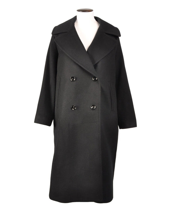 MACKINTOSH Overcoat Black Wool Casual Women's Coat Size UK 10