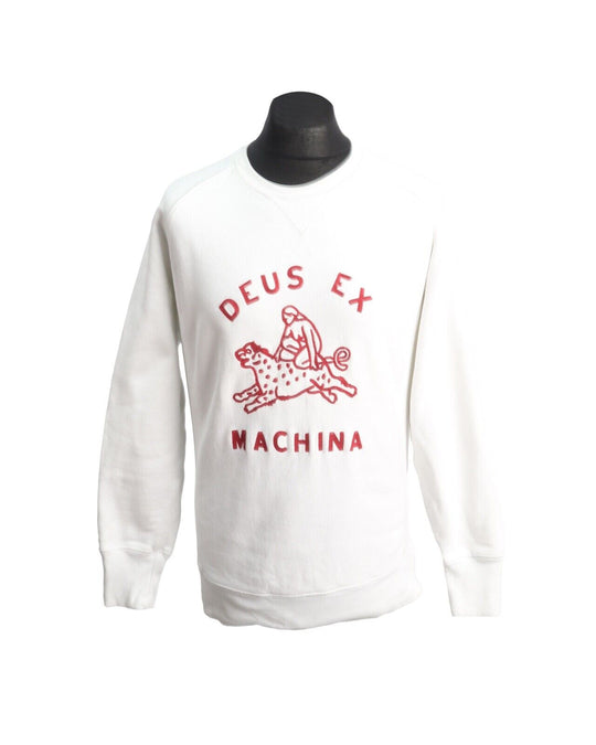 DEUS EX MACHINA Sweatshirt White Cotton Men's Jumper Size S