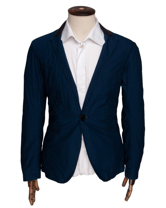 ARMANI JEANS Blazer Navy Blue Cotton Men's One Button Jacket Size 48 / S