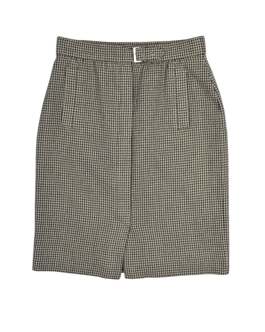 ESCADA Skirt Grey Houndstooth Womens Size 38