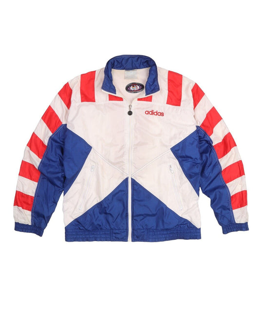 Vintage ADIDAS USA Jacket White Stars And Stripes Mens Windbreaker Size M