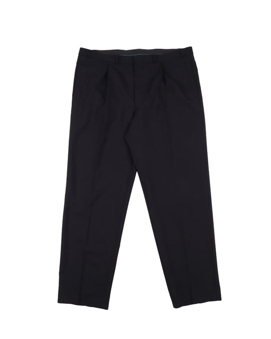 BALMAIN Pants Navy Blue Wool Pleated Front Mens Trouser Size 40