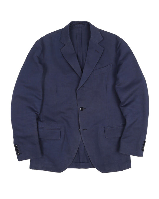 MASSIMO PIOMBO Blazer Jacket Blue Cotton Linen Men's Size 52 IT
