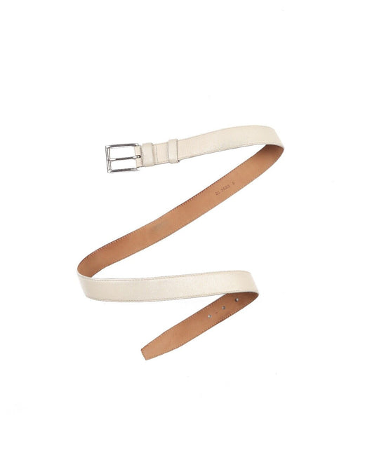 PRADA Milano Ivory Leather Solid Men's Belt Size 40 / 100