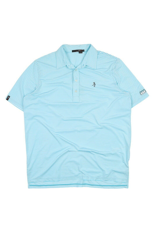 Men's RALPH LAUREN X RLX Sport Cotton Blue Striped Polo Shirt Size XL