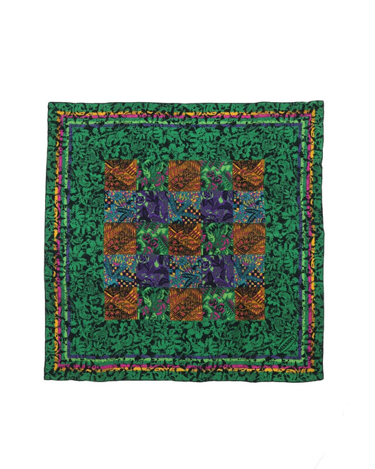 Vintage MISSONI Green  Silk Square Scarf