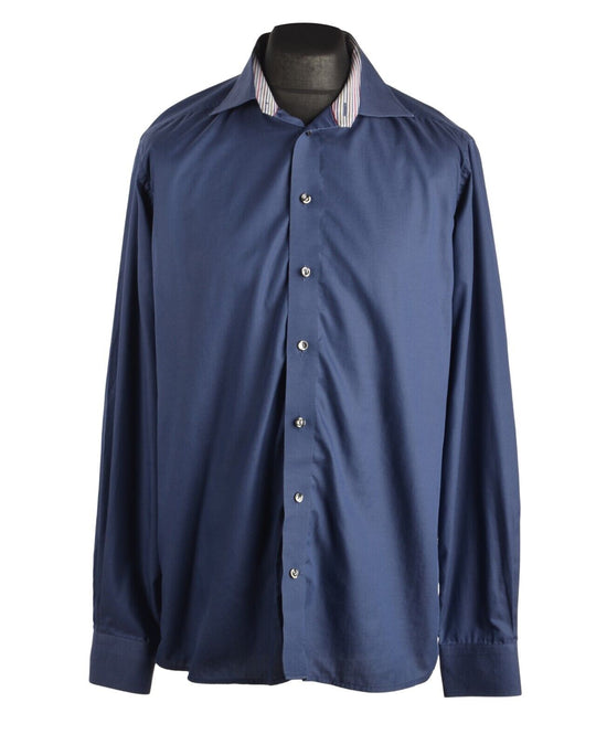 Men's ETON Navy Blue Cotton Classic Shirt Size 41 / 16