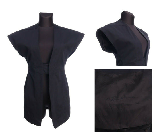 RICK OWENS Island SS 2013 Mainline Runway Black Geometrical Jacket Vest Size S