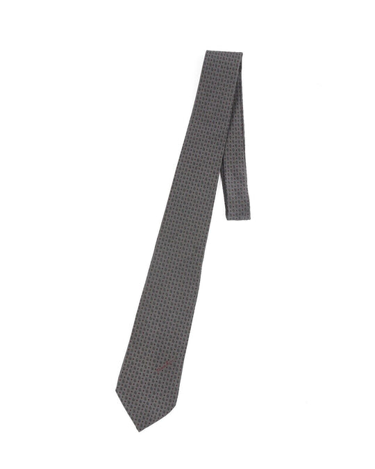 Vintage NINA RICCI Tie Grey Paisley Silk Men's Woven Necktie