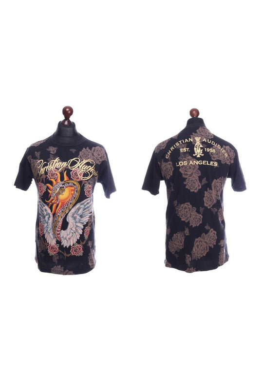 CHRISTIAN AUDIGIER Los Angeles USA Black T-Shirt Tee Size XL